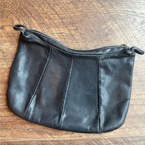 Vintage Elegant Black Leather Clutch